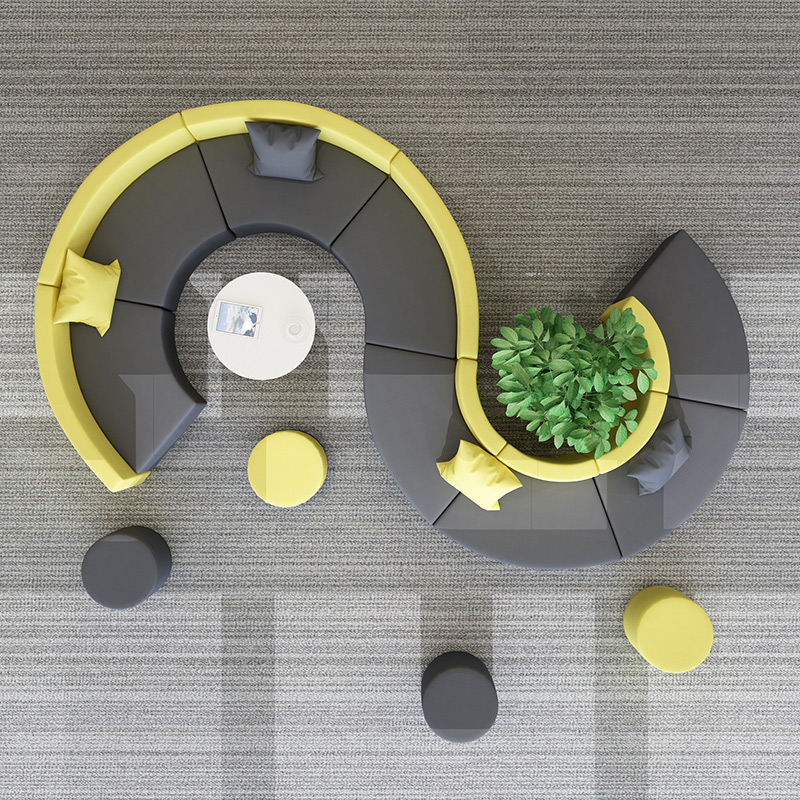 簡(jiǎn)約現(xiàn)代個(gè)性異形沙發(fā)培訓(xùn)機(jī)構(gòu)休息區(qū)沙發(fā)大商場(chǎng)酒店接待圓形沙發(fā)